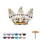 14KT GOLD WITH TRIPLE MARQUISE CLUSTER THREADLESS TOPS