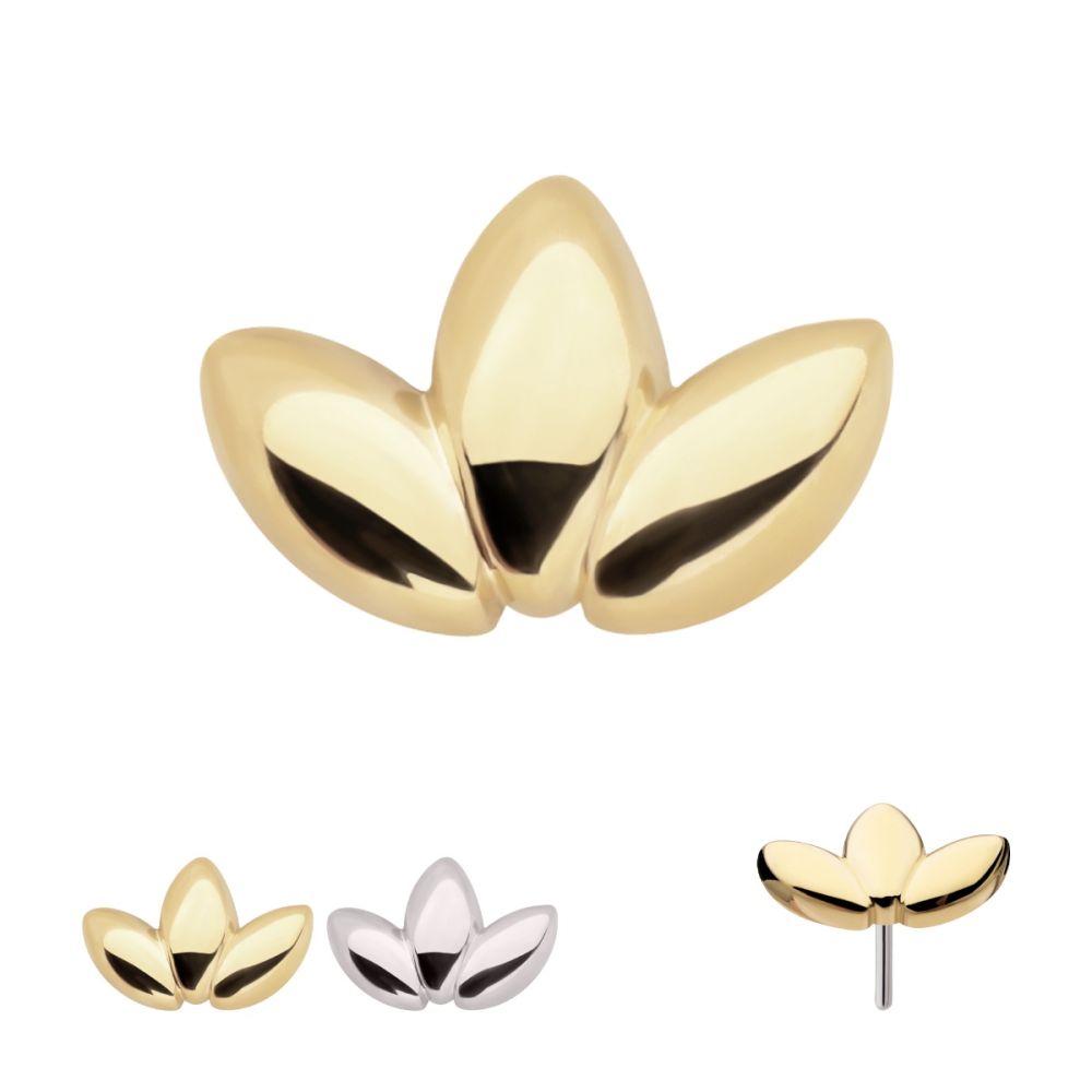 14KT GOLD THREADLESS LOTUS FLOWER TOP