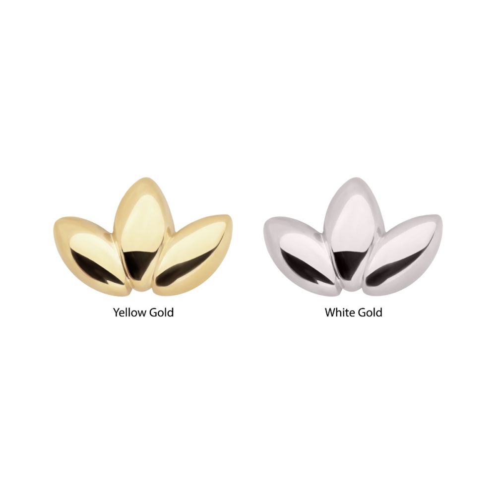 14KT GOLD THREADLESS LOTUS FLOWER TOP