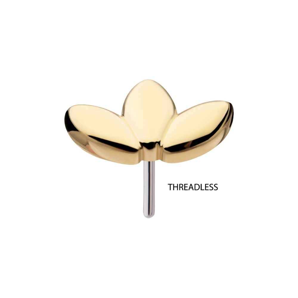 14KT GOLD THREADLESS LOTUS FLOWER TOP