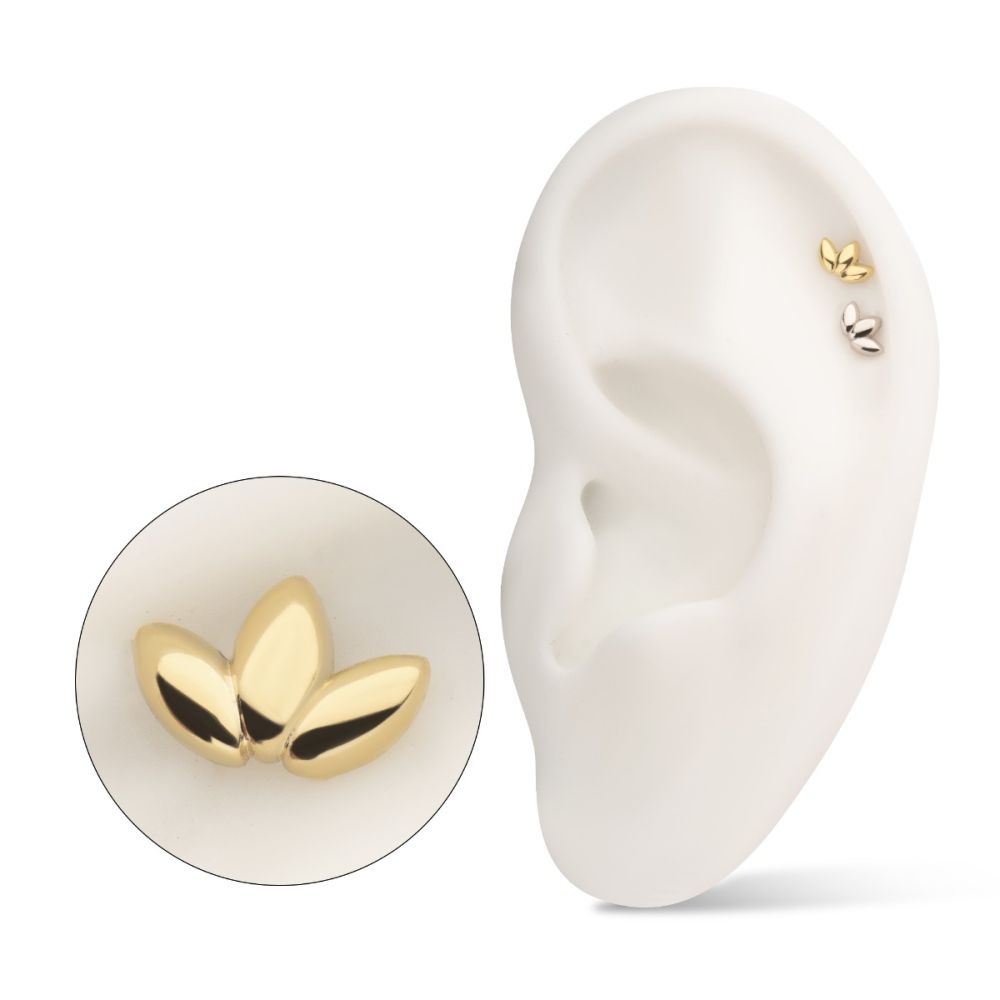 14KT GOLD THREADLESS LOTUS FLOWER TOP
