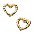 14KT YELLOW GOLD THREADLESS HEART BEADS TOP