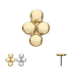 14KT GOLD THREADLESS 4-BEAD CLUSTER TOP