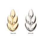14KT GOLD THREADLESS ASH LEAF TOP
