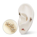14KT YELLOW GOLD THREADLESS 6-PRONG GEM CLUSTER TRI-FLOWER TOP