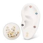 14KT GOLD THREADLESS MARQUISE FAN WITH CENTRAL ROUND CZ GEM TOP