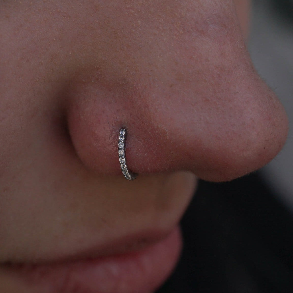 TITANIUM PAVE MICROTHIN HOOP