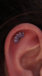 TITANIUM MARQUISE GEMSTONE FAN TOP