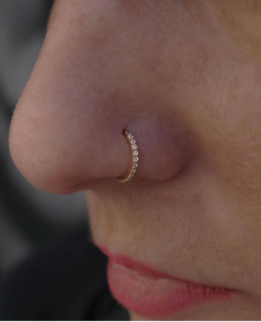 GOLD PAVE THIN HOOP