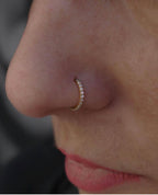 GOLD PAVE THIN HOOP