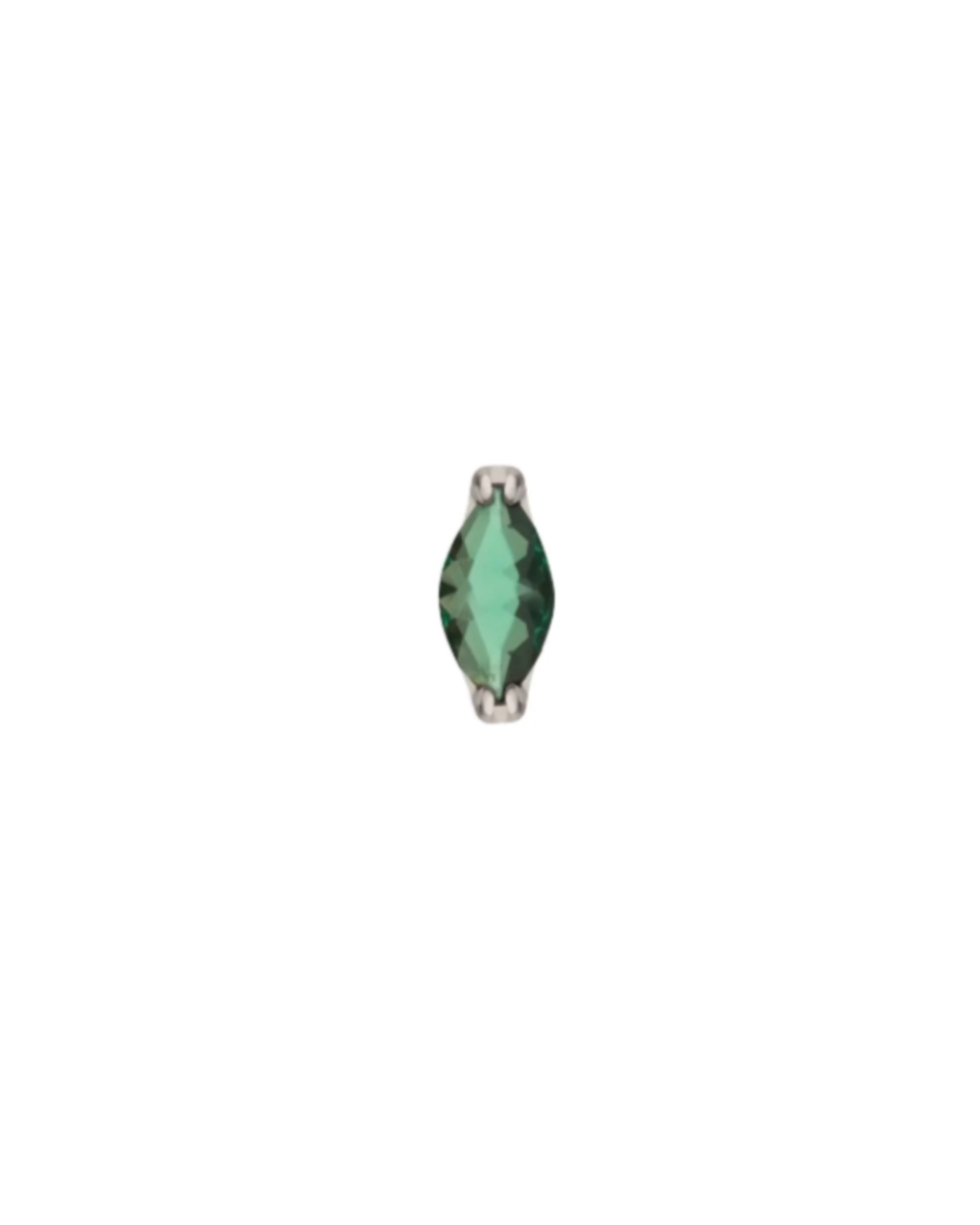 TITANIUM THREADLESS DOUBLE V-PRONG 3MM MARQUISE CZ GEM TOP