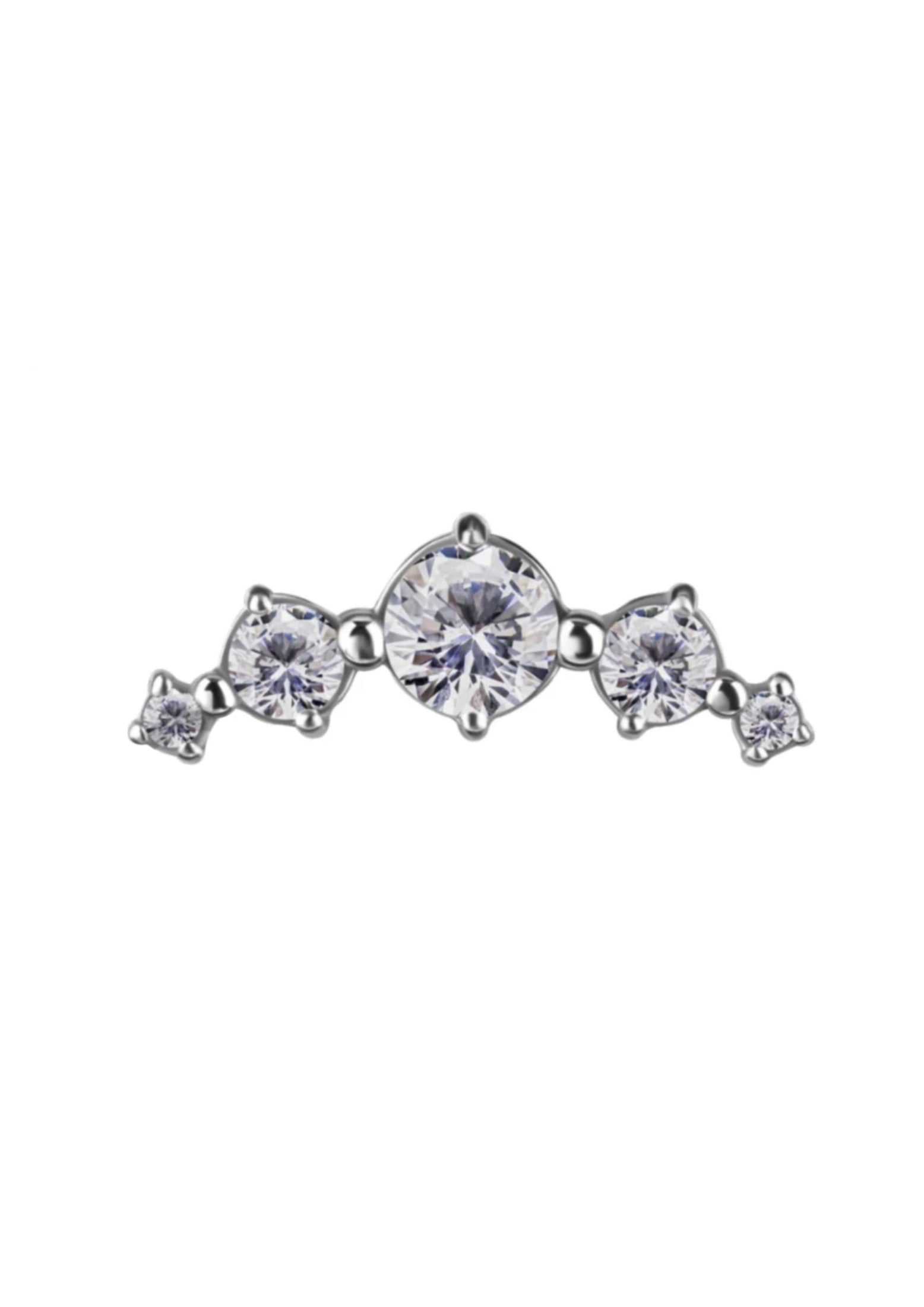 TITANIUM CURVED ROUND ZIRCON CLUSTER