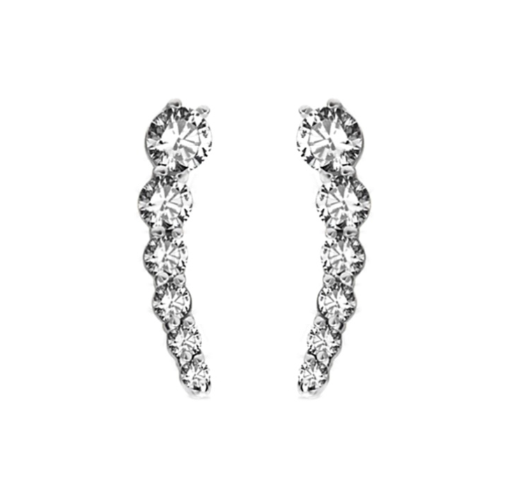 SILVER 6-GEMS ROUND ZIRCON CLUSTER