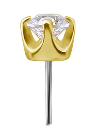 18KT GOLD SINGLE GEM 2.0MM
