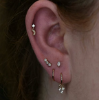 14KT GOLD THREADLESS 4-PRONG CZ 2MM GEM TOP WITH PAVE CZ GEM CRESCENT MOON TOP