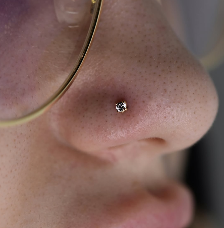 14K GOLD SINGLE GEM 3MM