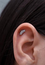 TITANIUM CURVED ZIRCON BAGUETTE