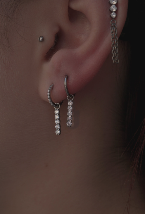 SILVER GEMSTONE BAR CHARM