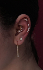 GOLD CLUSTER TOP WITH 9-GEMS