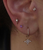 18K GOLD STAR CHAIN ZIRCON END