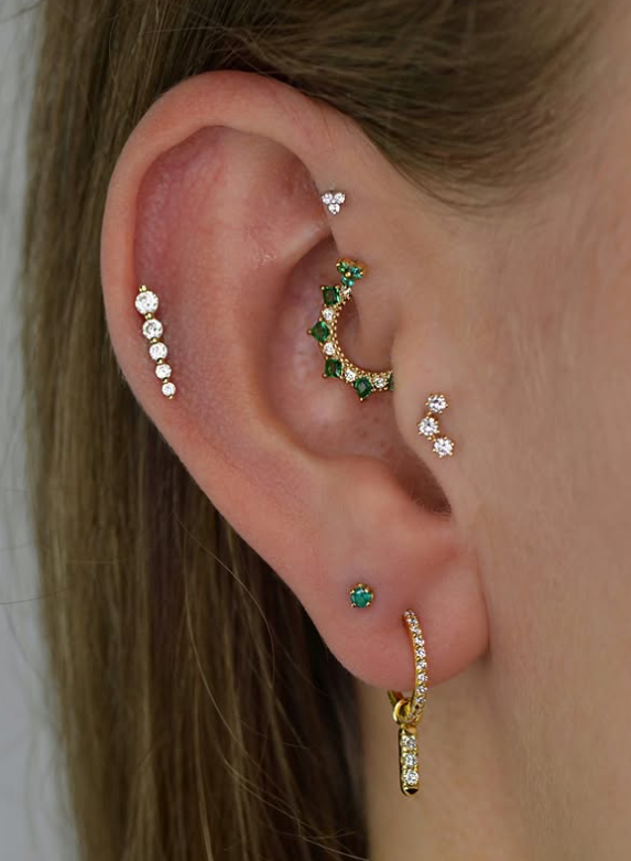 14K GOLD 5-STONE STRAIGHT CLUSTER TOP