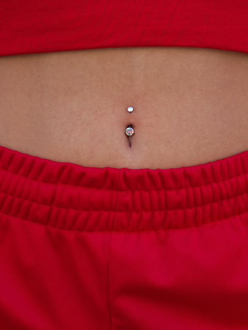 TITANIUM NAVEL SMALL ROUND ZIRCON JEWEL