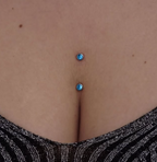 GOLD PVD IMPLANT-GRADE STEEL ZIRCON GEM TOP FOR DERMALS