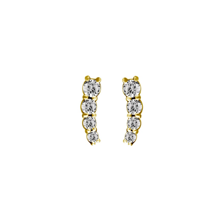 GOLD 4-GEMS ROUND ZIRCON CLUSTER