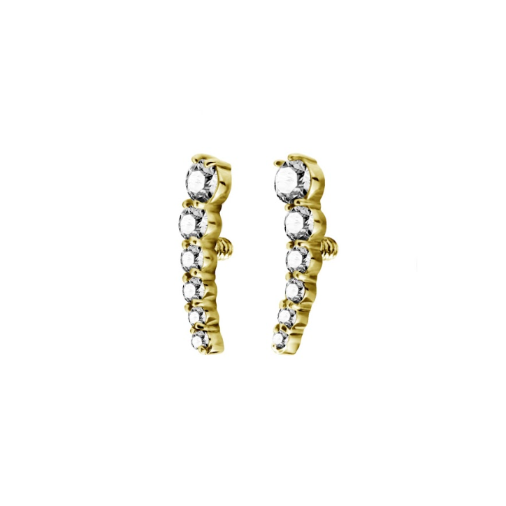 GOLD 6-GEMS ROUND ZIRCON CLUSTER