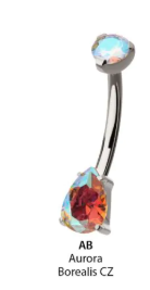NAVEL SMALL TEARDROP IRIDESCENT