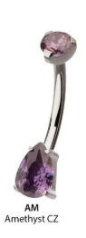 NAVEL SMALL TEARDROP PURPLE