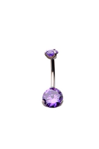 NAVEL BIG ROUND ZIRCON PURPLE
