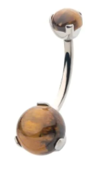 NAVEL TIGER EYE ROUND STONE