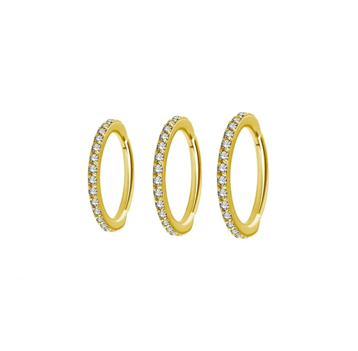 GOLD PAVE THIN HOOP