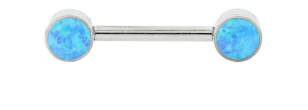 NIPPLE BLUE OPAL BARBELL
