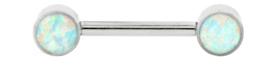 NIPPLE WHITE OPAL BARBELL