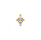 18K SOLID GOLD MARQUISE ZIRCON STAR TOP