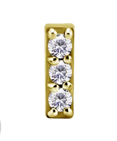GOLD RECTANGULAR BAR GEM TOP