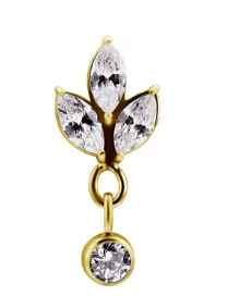 GOLD LOTUS TOP WITH DANGLE