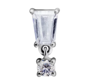 RECTANGULAR SILVER TOP WITH DANGLE
