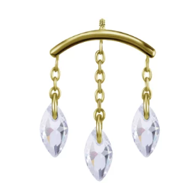 GOLD BAR WITH CHAINS & CHARMS
