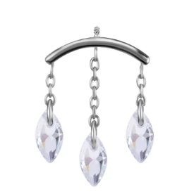 SILVER BAR WITH CHAINS & CHARMS