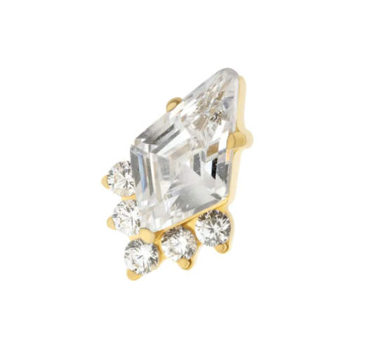 GOLD DIAMOND-SHAPE TOP WITH ZIRCONS
