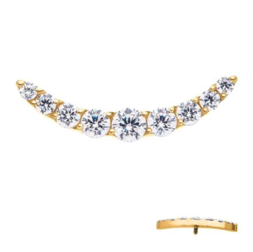 GOLD CLUSTER TOP WITH 9-GEMS