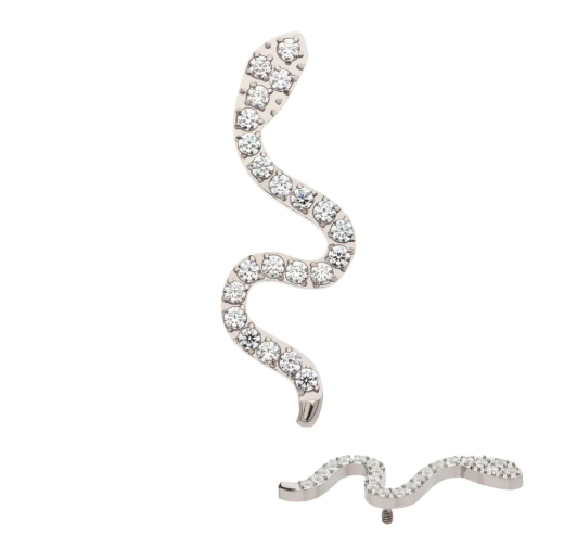 TITANIUM SILVER PAVE SNAKE TOP