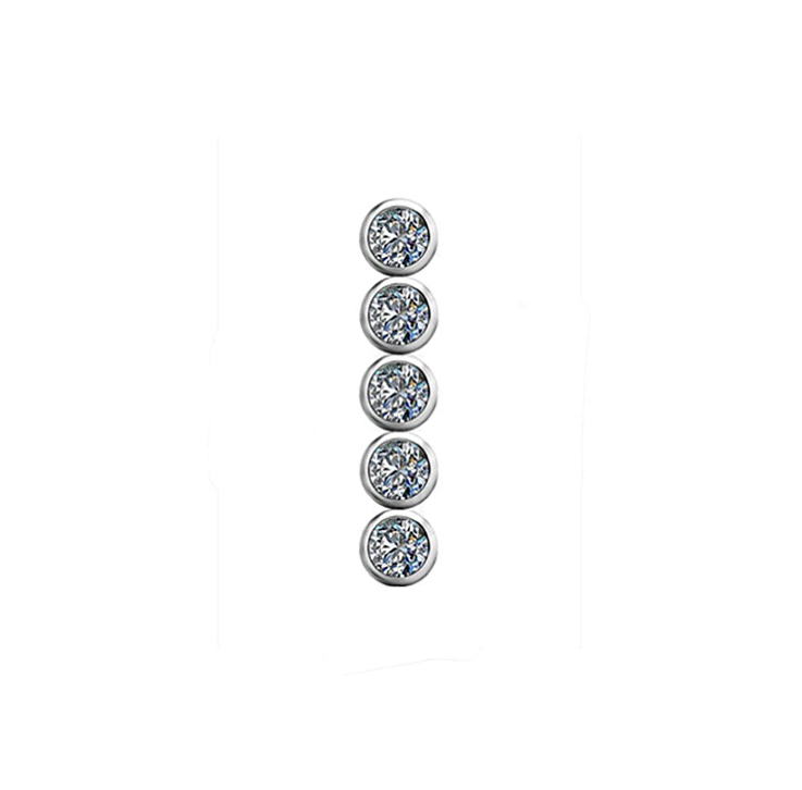 TITANIUM ROUND GEM STRAIGHT BAR