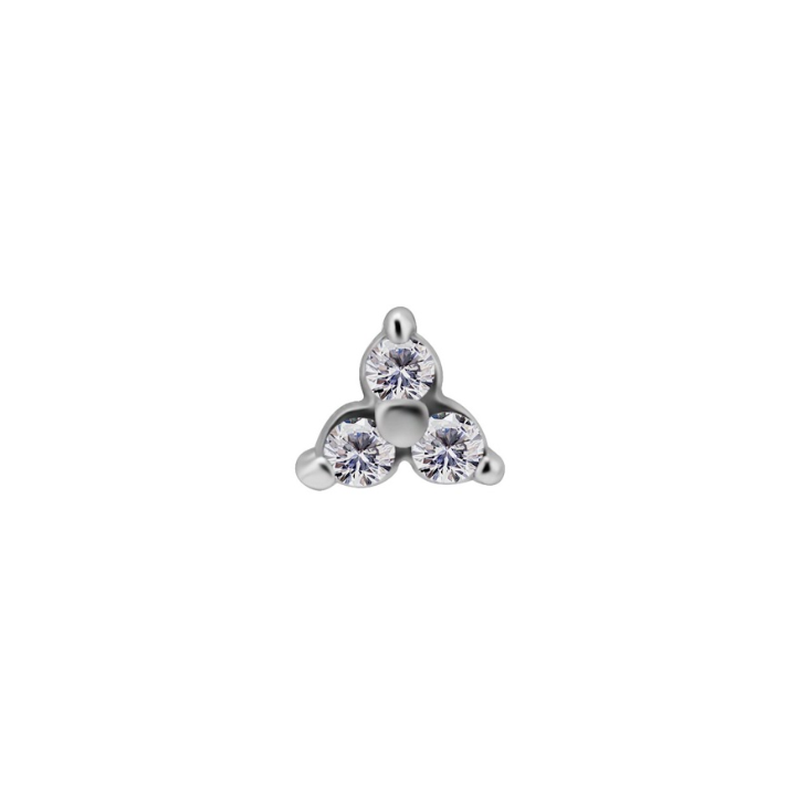 18K WHITE GOLD TRINITY 3.0MM