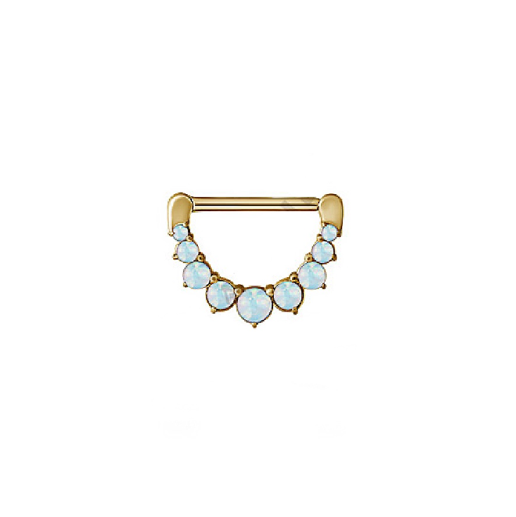 GOLD OPAL GEM ADORNED NIPPLE CLICKER