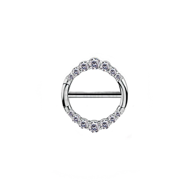CRYSTAL-CIRCLED NIPPLE BARBELL