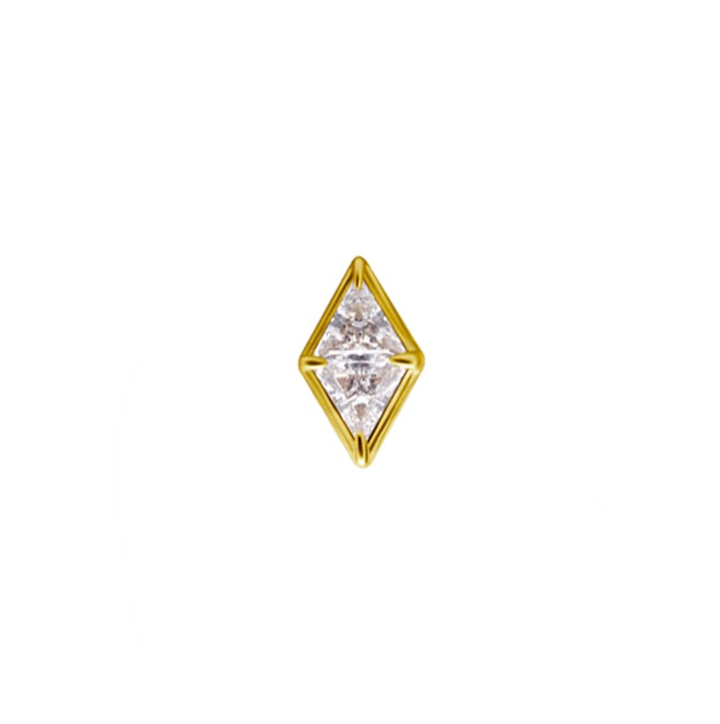 18K SOLID GOLD DIAMOND-CUT ZIRCON TOP